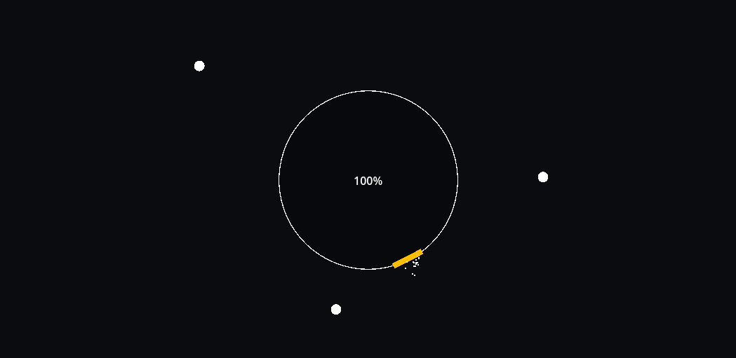 Screenshot of a game with a circle surrounded by other circles.